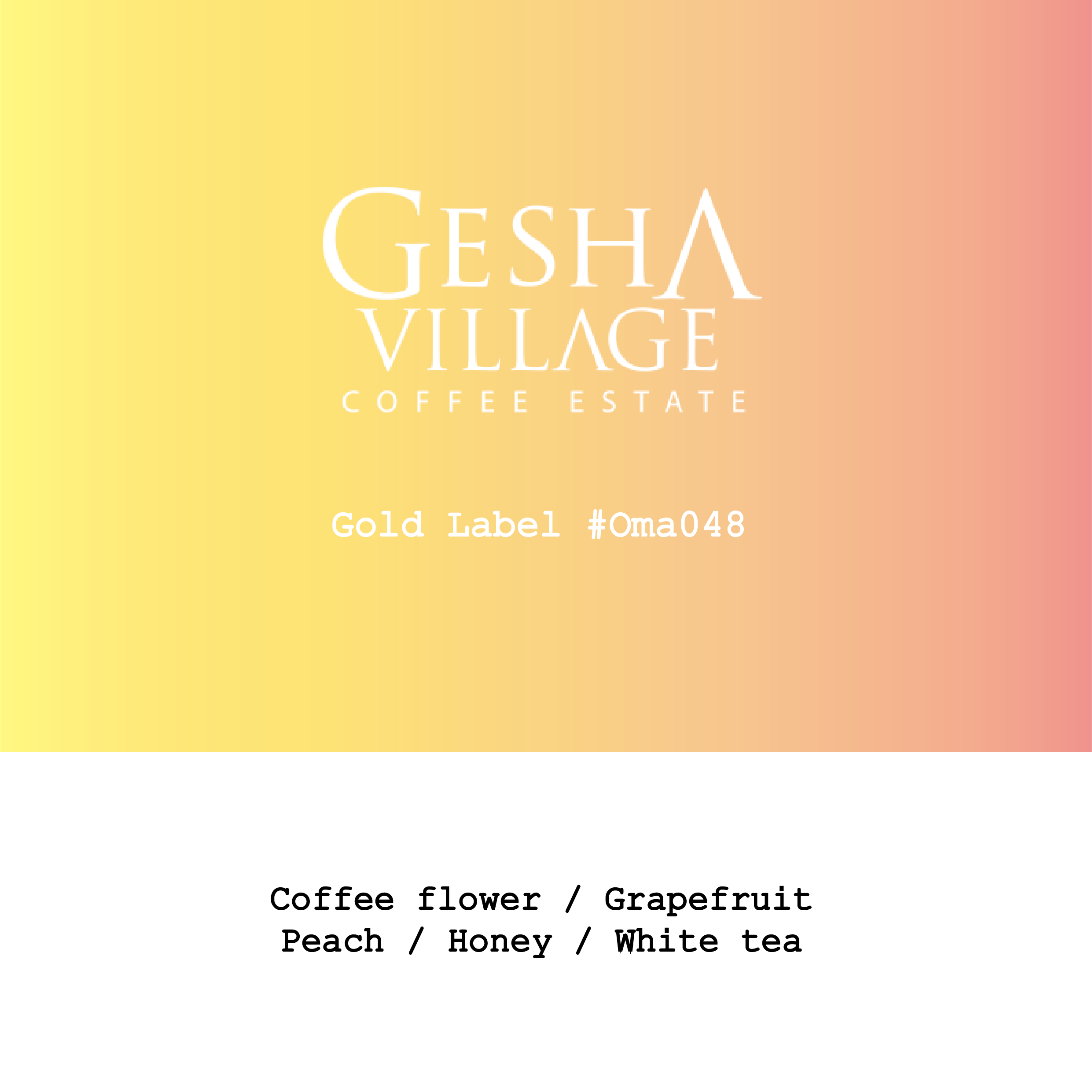 Ethiopia Gesha Village Gesha1931 Natural Gold Label #Oma048 from Goût and Co