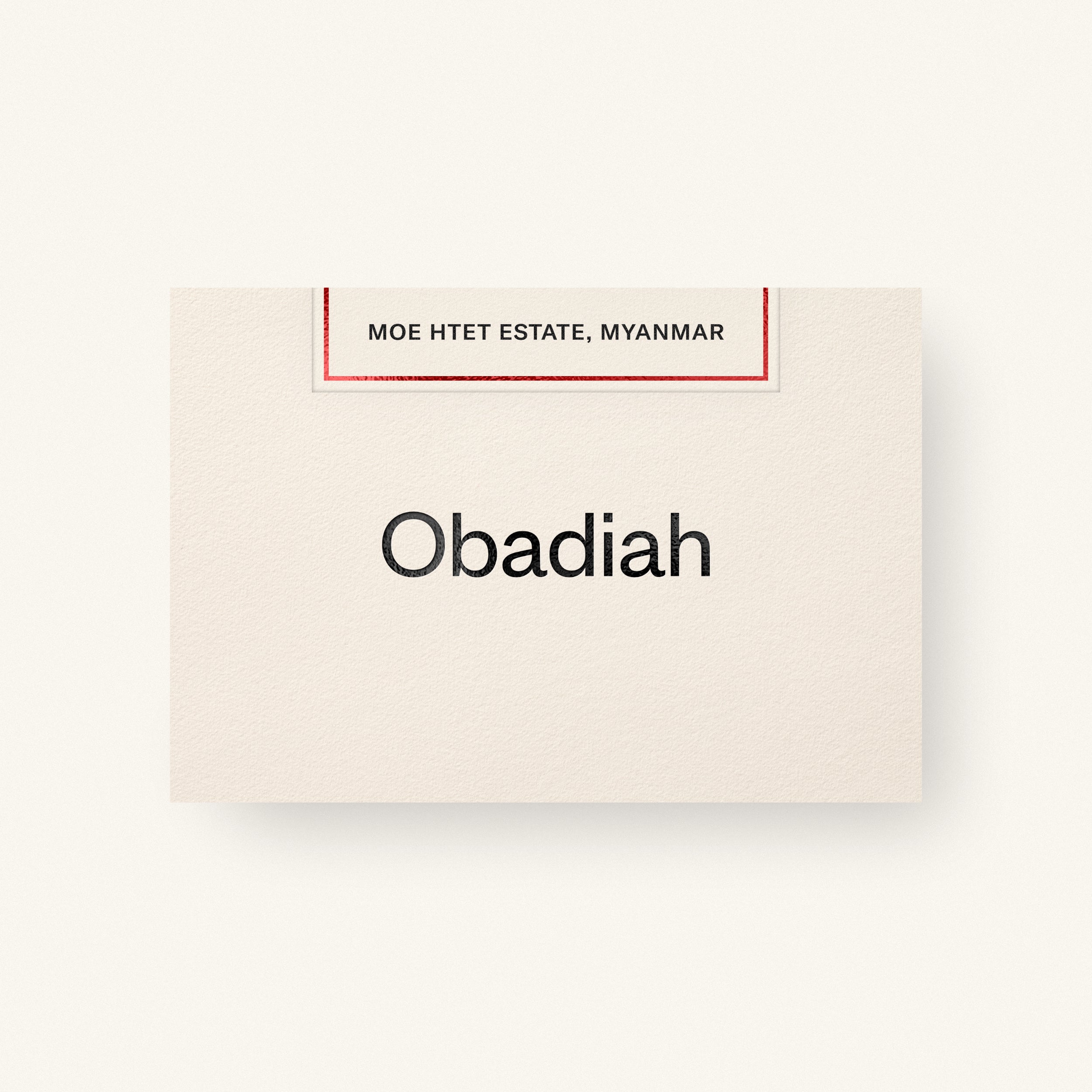 Moe Htet Estate from Obadiah Coffee